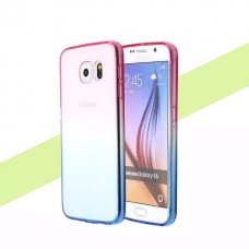 Samsung Galaxy S6 - Clear PC TPU Bumper Shock-Absorption Anti-Scratch Phone Protective Cover Case - Red Blue